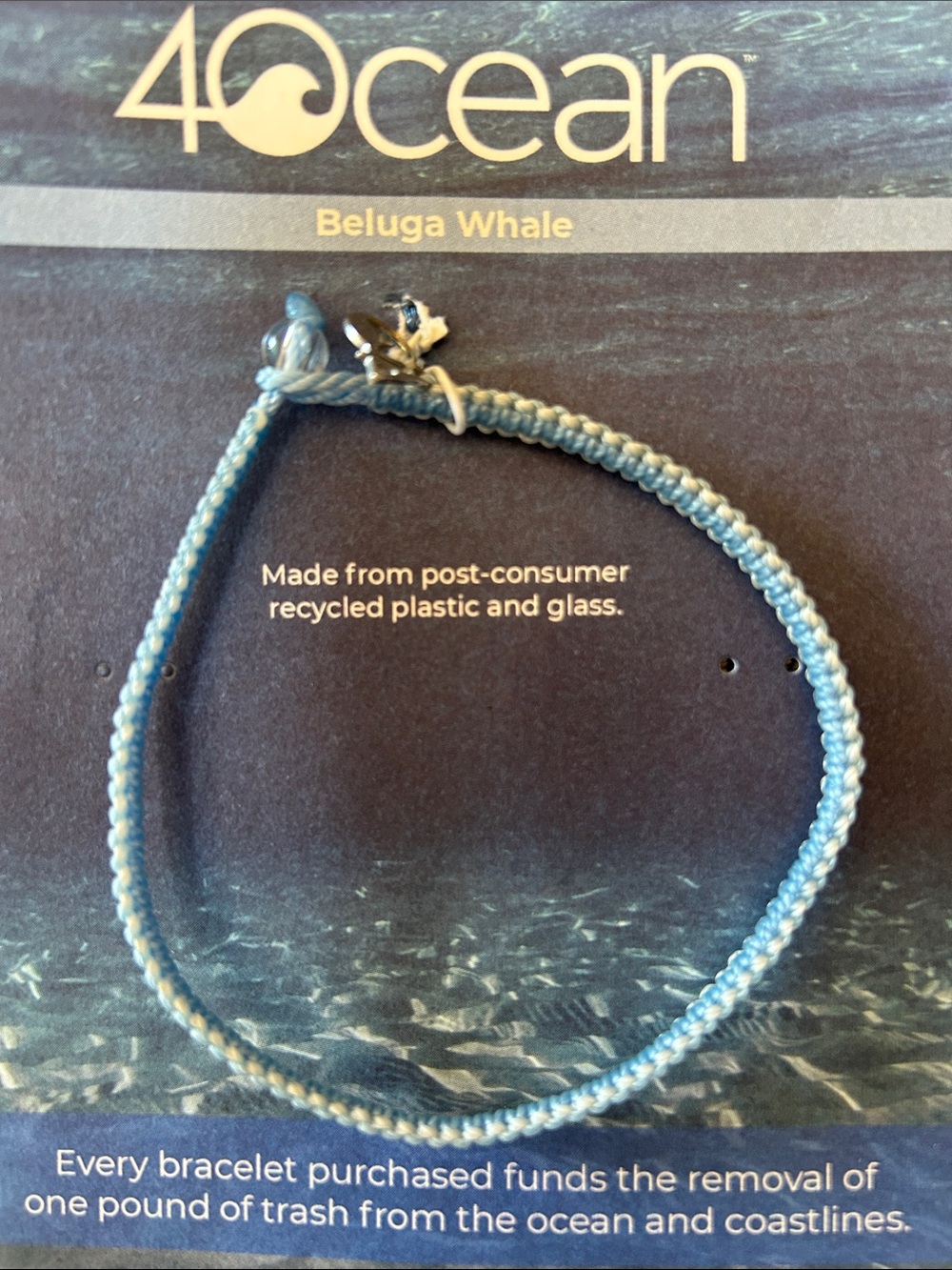 4Ocean Ocean Conservation - Beluga Whale Bracelet New Large Unisex with Charm